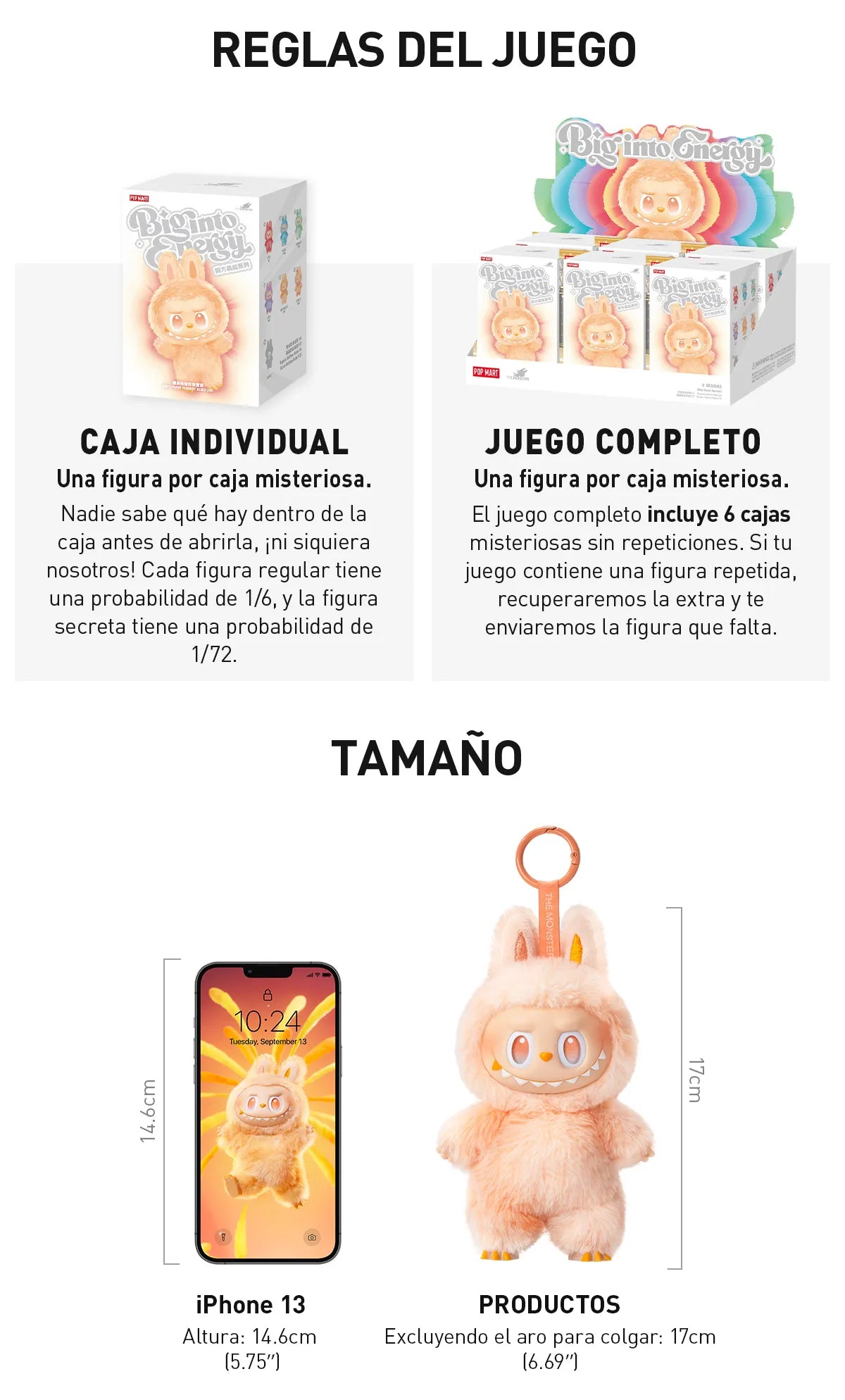 LABUBU THE MONSTERS - Big into Energy Serie - Colgante de Peluche / Caja Misteriosa