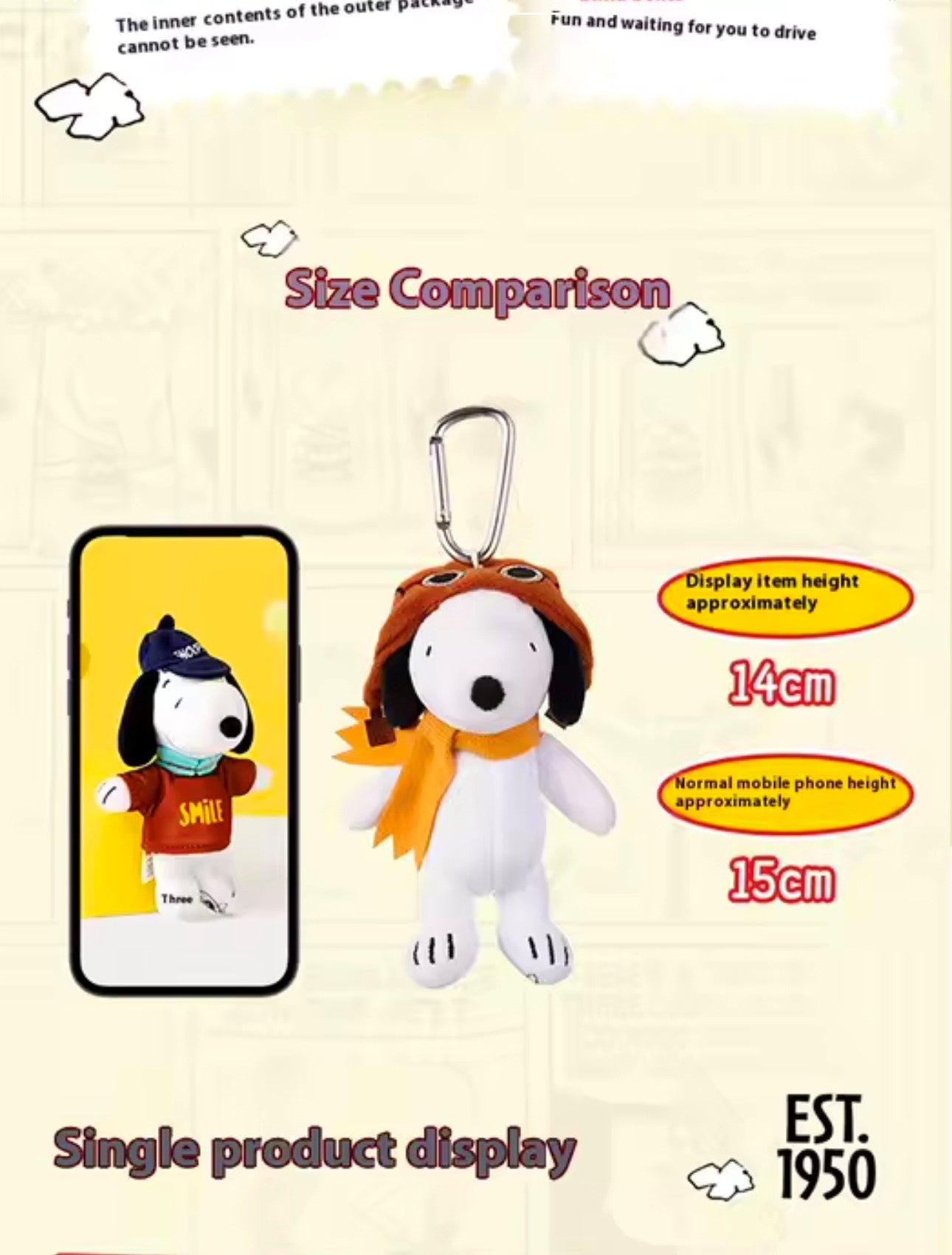 SNOOPY - 75th Aniversary Peanuts Serie - Colgante de Peluche / Caja Misteriosa (PEDIDO)