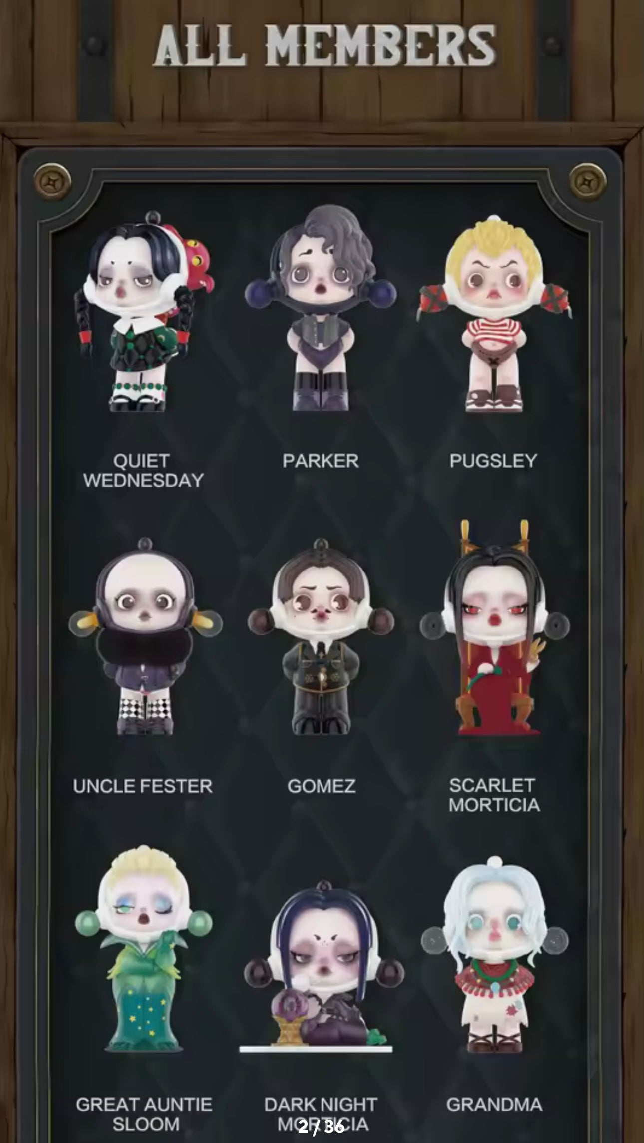 SKULLPANDA × THE ADDAMS FAMILY Series - Figura Coleccionable / Caja Misteriosa