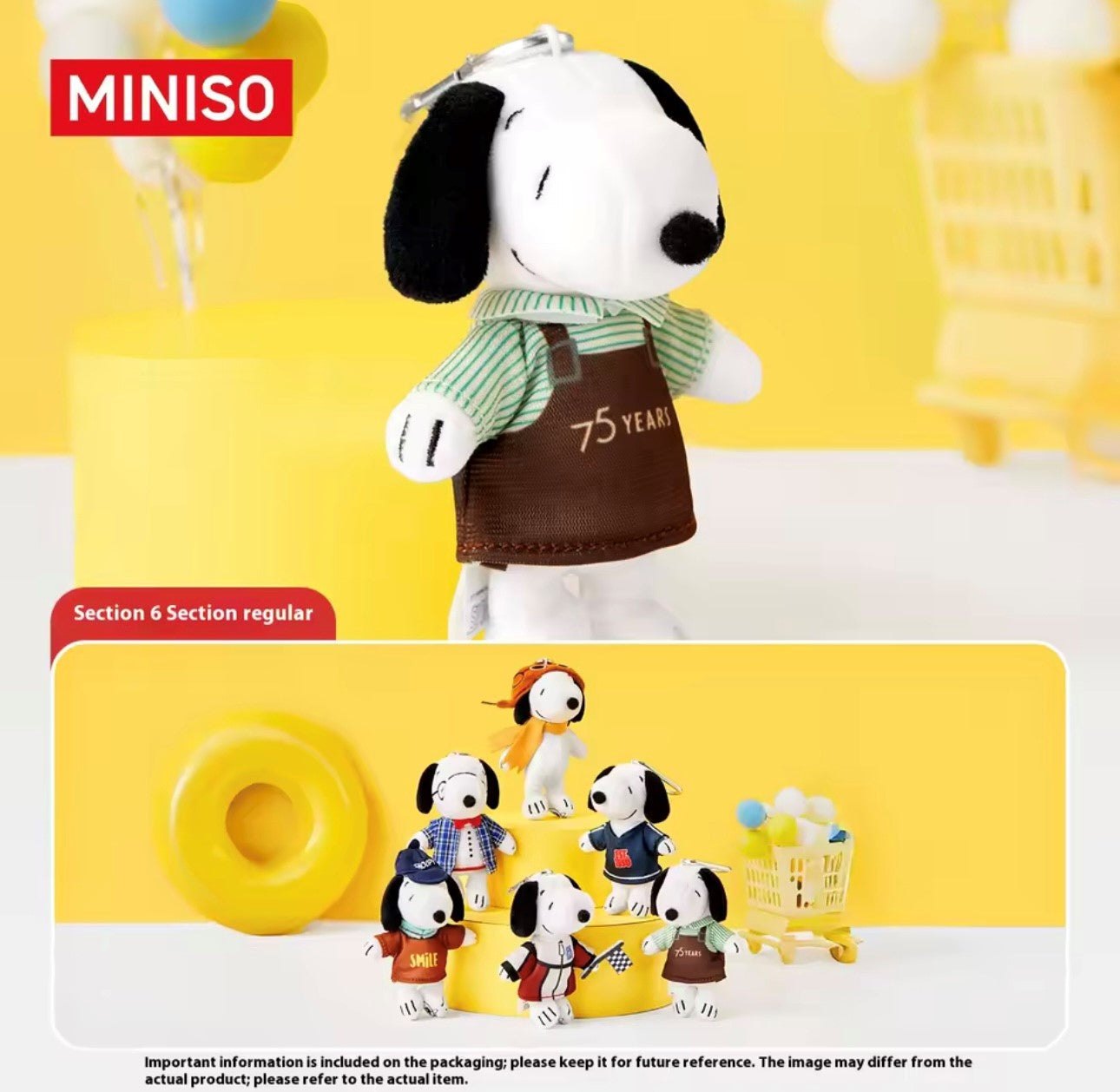 SNOOPY - 75th Aniversary Peanuts Serie - Colgante de Peluche / Caja Misteriosa (PEDIDO)
