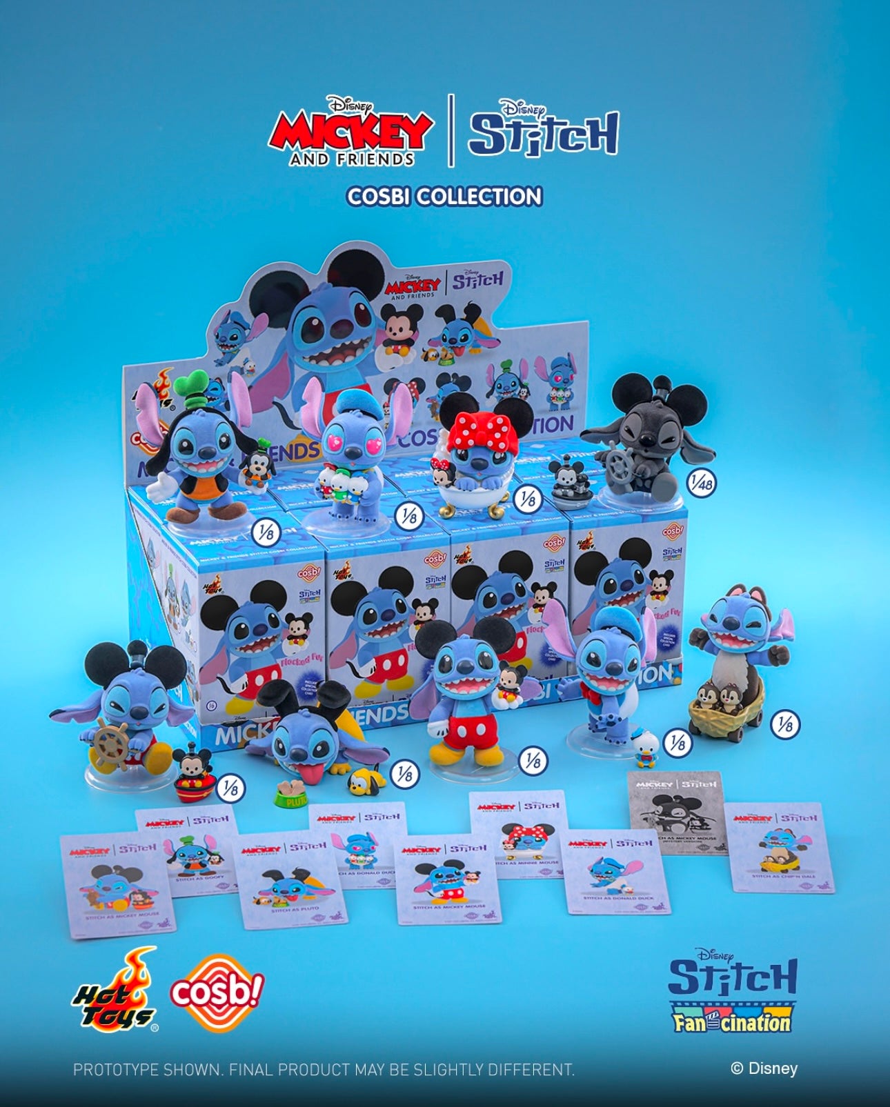 HOT TOYS STITCH x MICKEY AND FRIENDS - Cosbi Collection - Figura Coleccionable / Caja Misteriosa