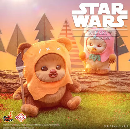 Ewoks Wicket y Kneesaa - Cosbi Plush (20 cm) Star Wars - Peluche Coleccionable