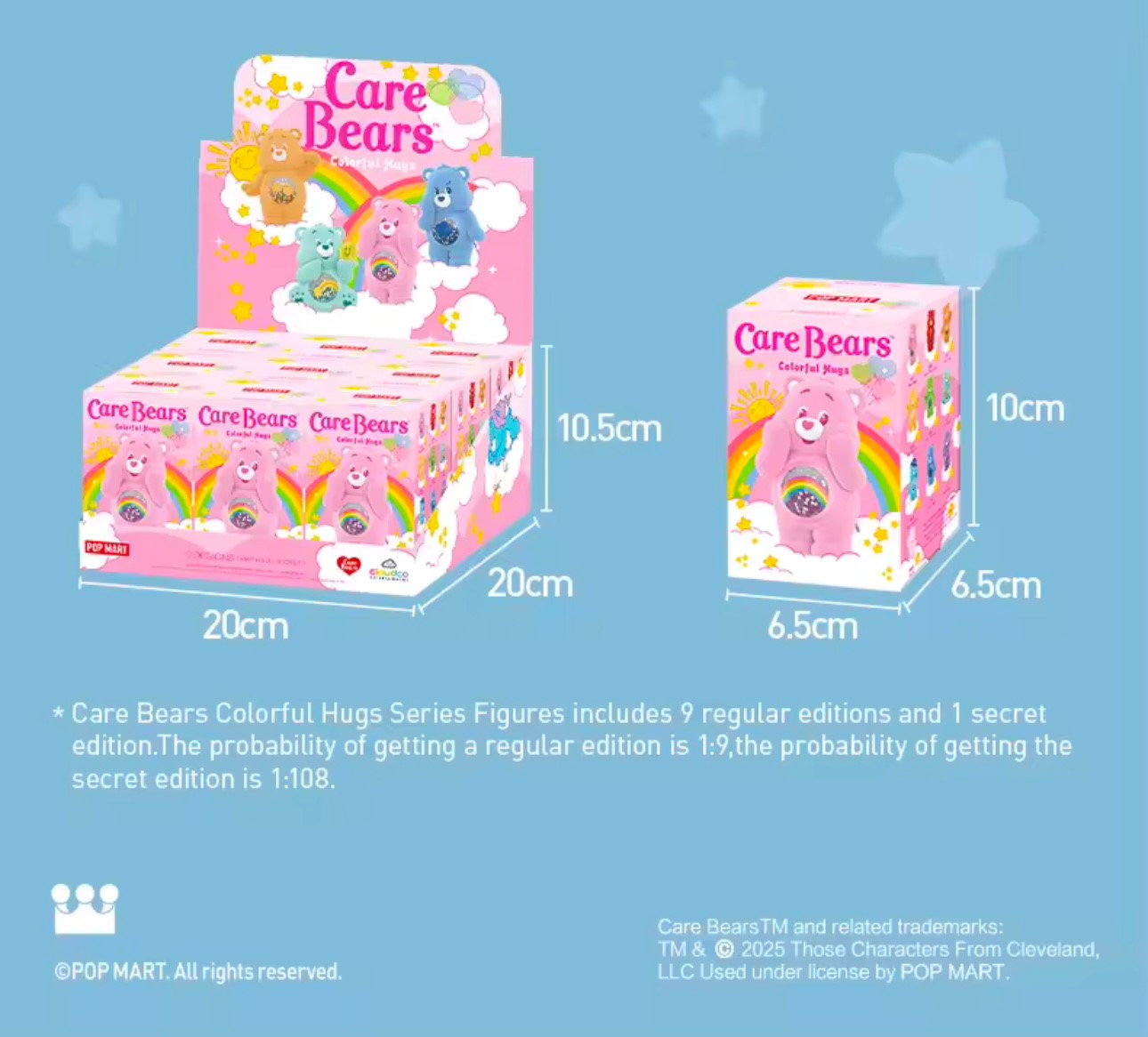 [EN STOCK] Figura Care Bears - Colorful Hugs Serie (Blind Box) Marca Pop Mart (8 cm)