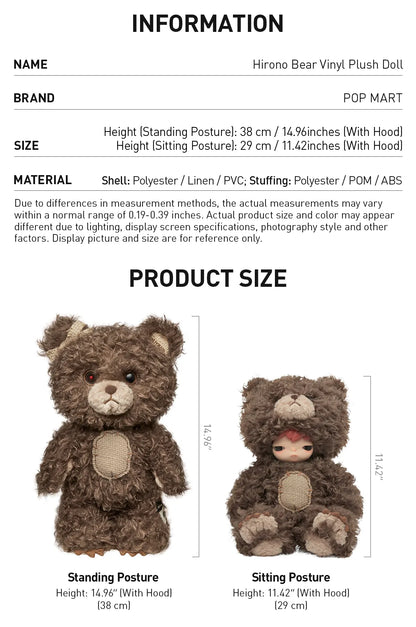 HIRONO BEAR - Vinyl Plush Doll Serie - Peluche Coleccionable