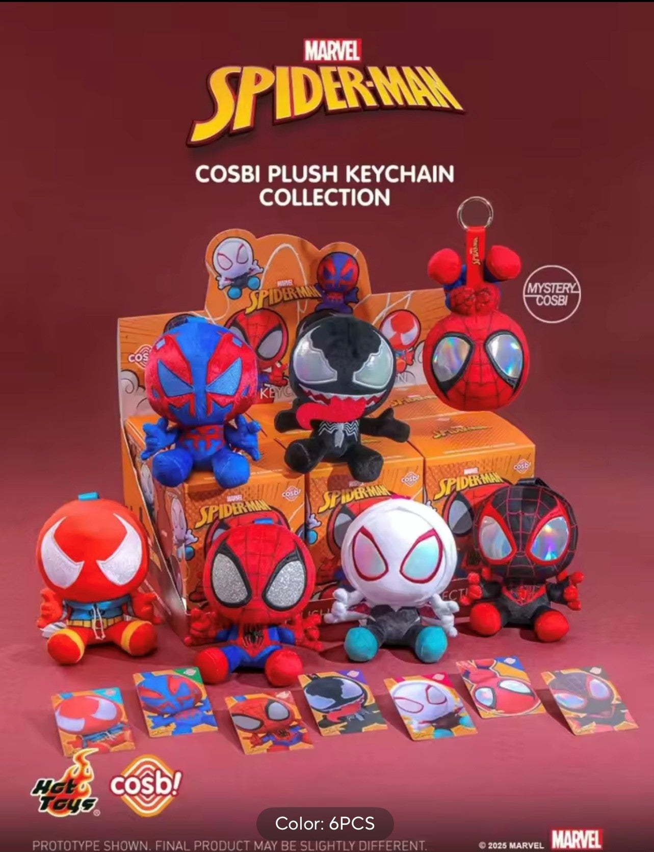 [PREVENTA] Figura Spider-man - Cosbi Plush Keychain Collection (Blind Box) marca Hot Toys (15 cm)