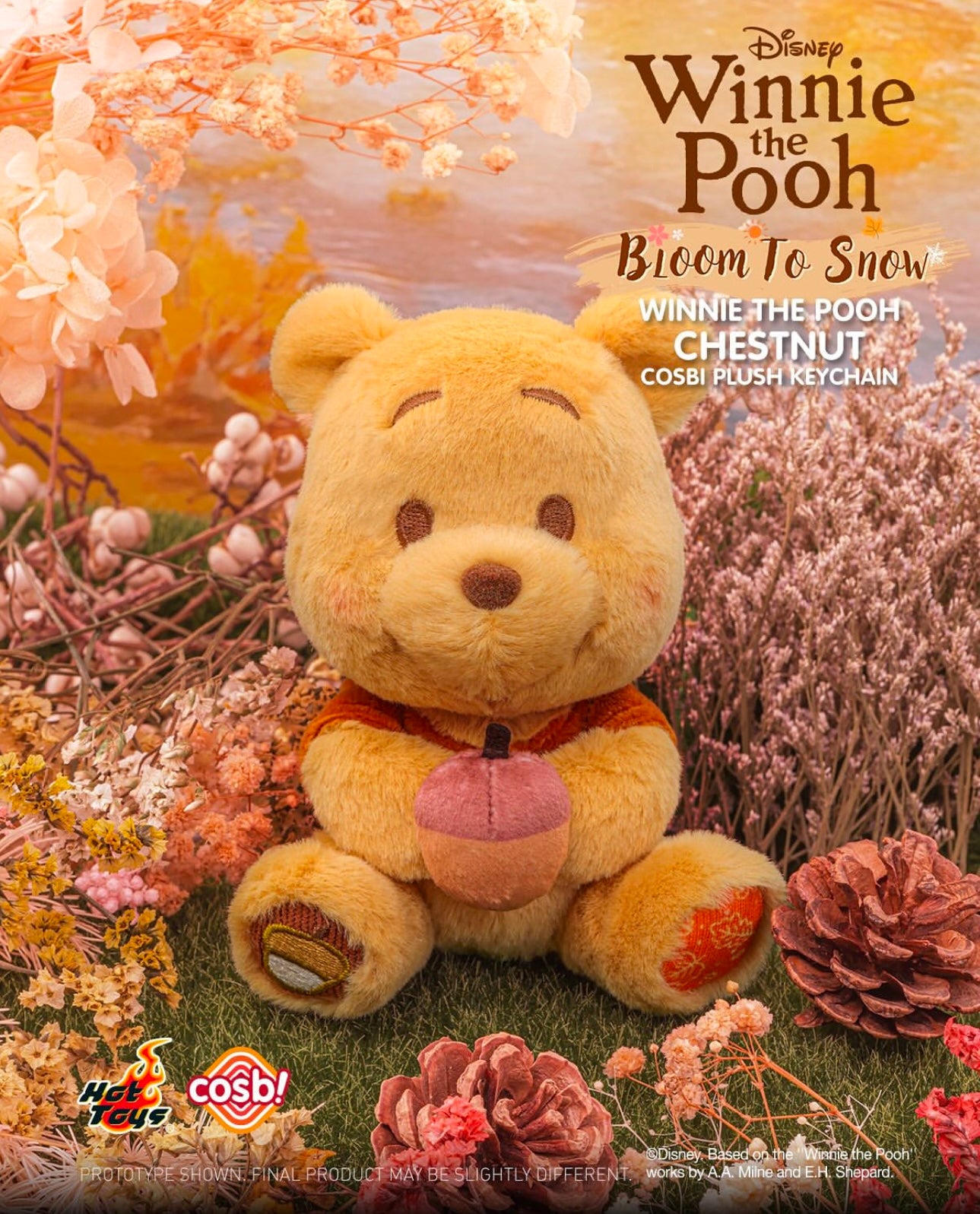 WINNIE THE POOH - Bloom to Snow Series - Cosbi Plush Keychain Collection - Colgante de Peluche Coleccionable / Caja Misteriosa