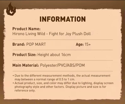 [EN STOCK] Figura Hirono Living Wild - Fight for Joy Serie Marca Pop Mart (16 cm)