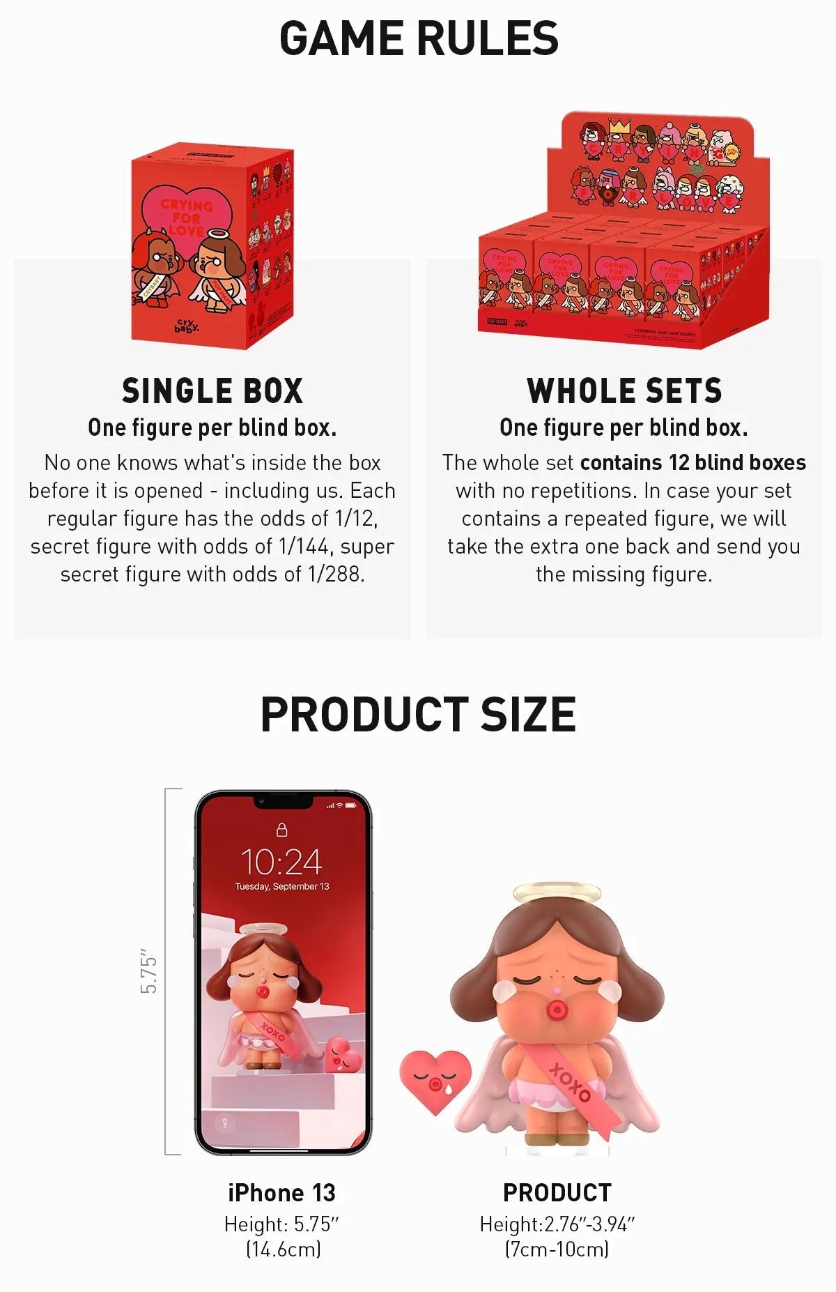 [EN STOCK] Figura Cry Baby - Crying For Love Serie (Blind Box) marca POP MART (10 cm)