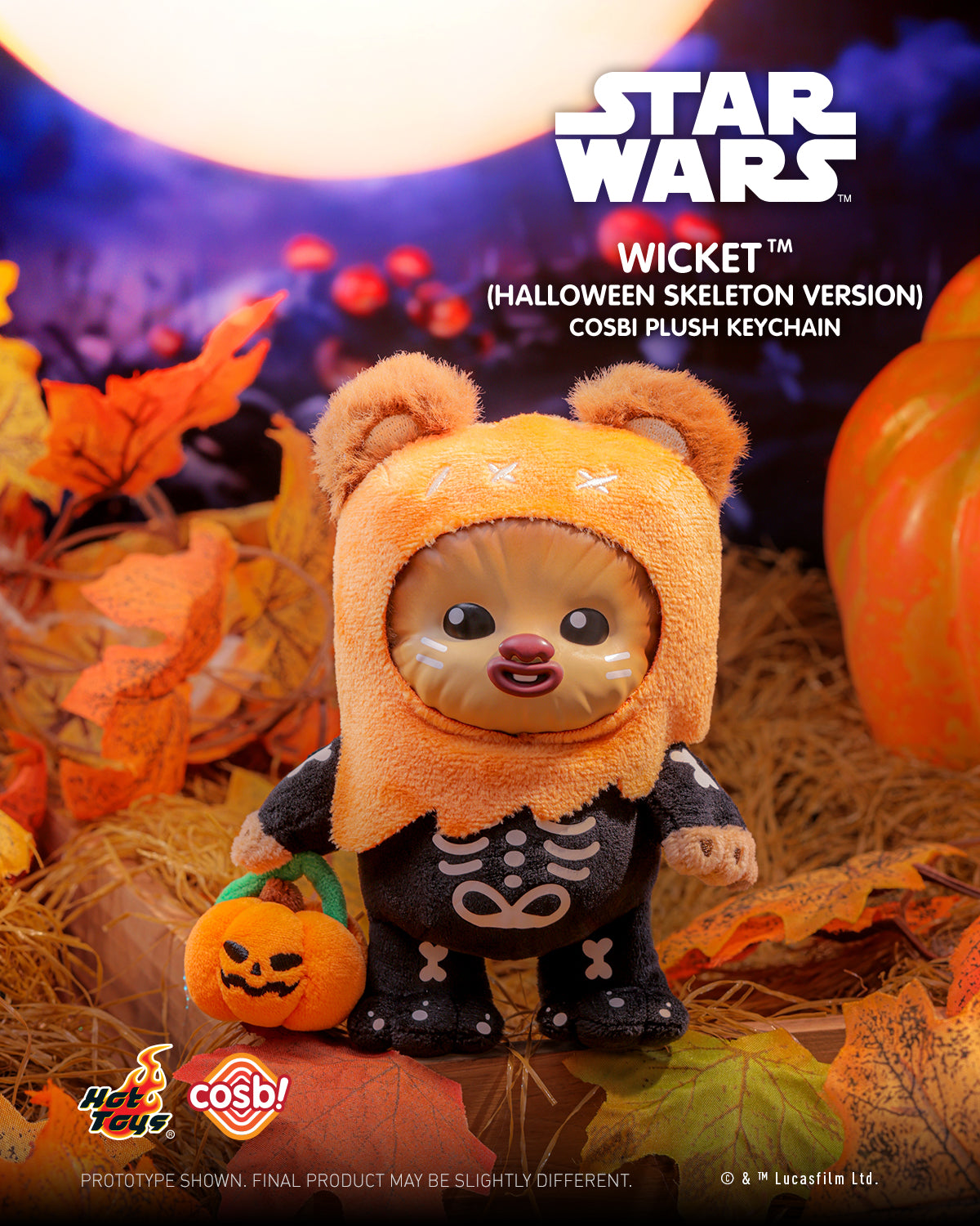 WICKET & GROGU (Halloween version) - Star Wars Cosbi Plush Keychain Collection - Colgante de Peluche Coleccionable