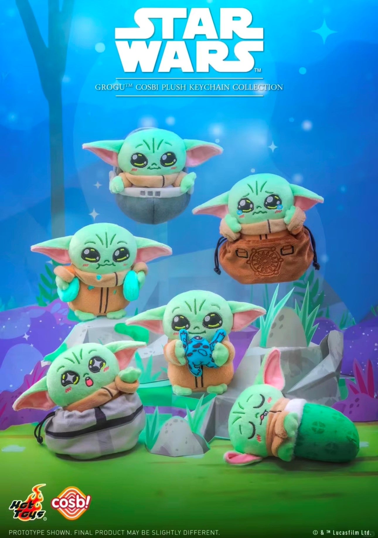 [EN STOCK] Figura Grogu - Cosbi Plush Keychain - Star Wars (Blind Box) marca HOT TOYS (15 cm)