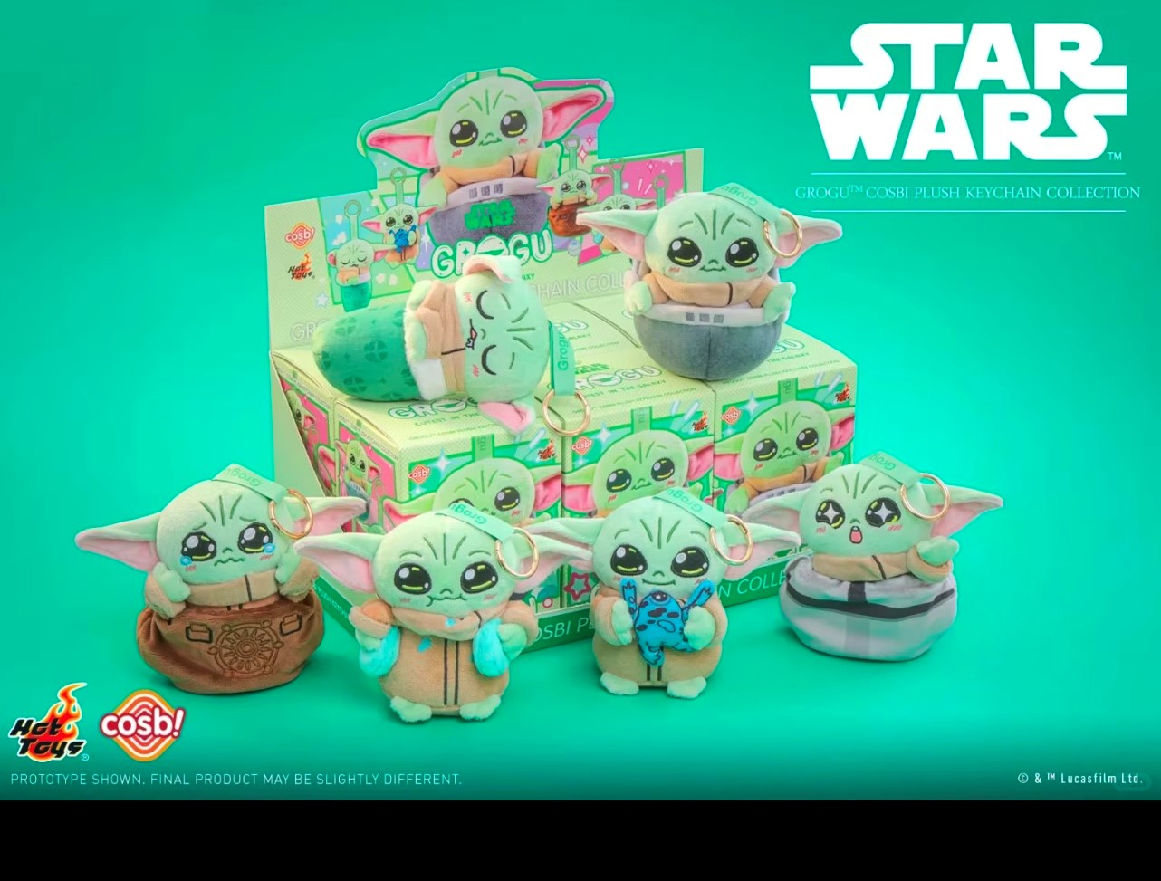 [EN STOCK] Figura Grogu - Cosbi Plush Keychain - Star Wars (Blind Box) marca HOT TOYS (15 cm)