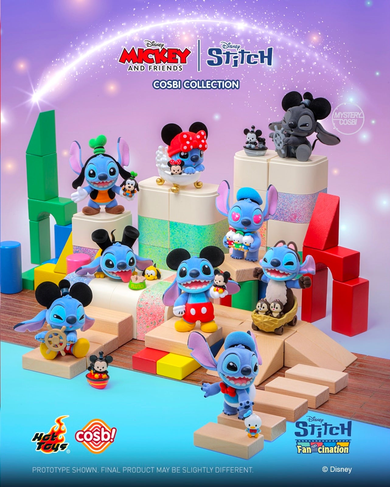 HOT TOYS STITCH x MICKEY AND FRIENDS - Cosbi Collection - Figura Coleccionable / Caja Misteriosa