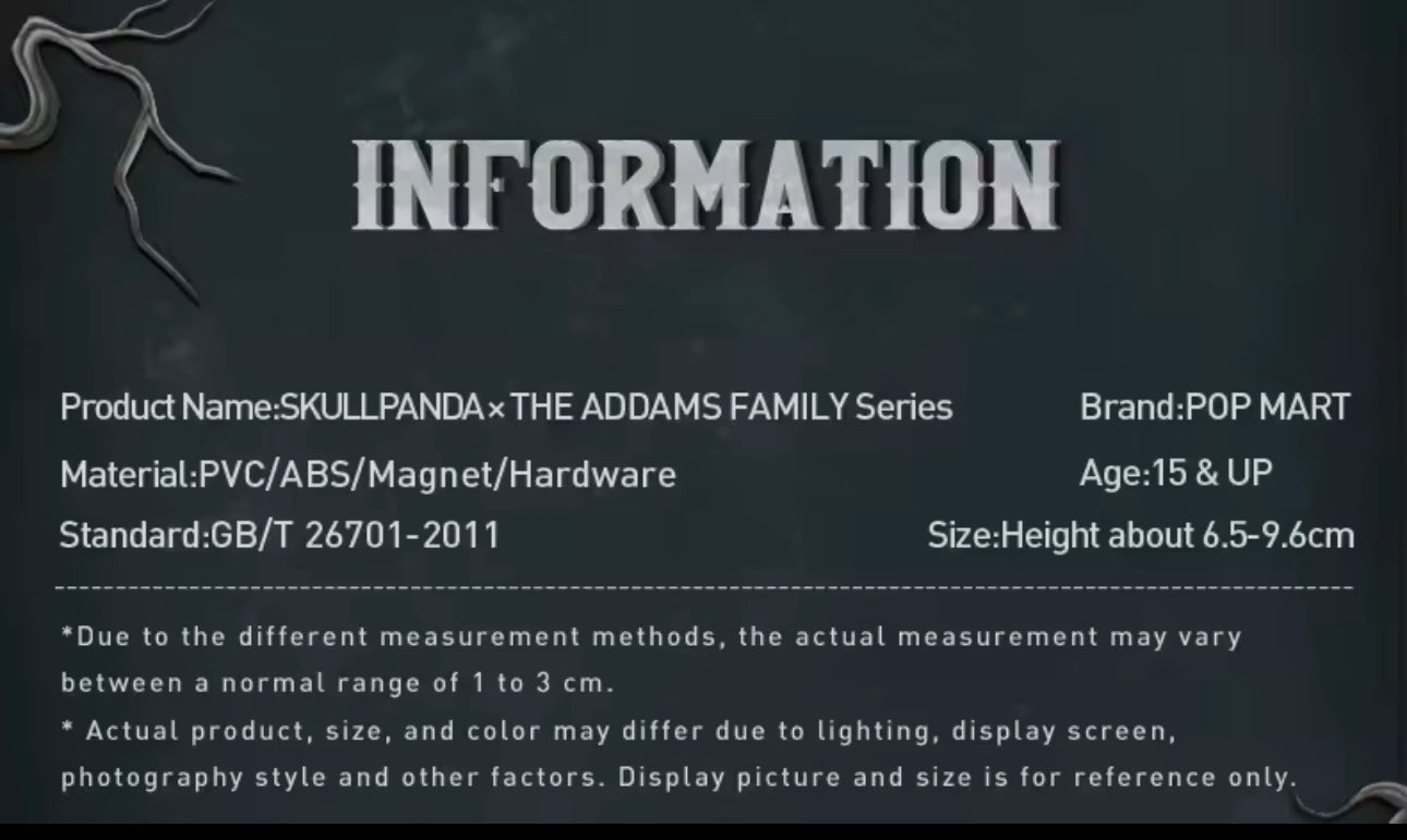 SKULLPANDA × THE ADDAMS FAMILY Series - Figura Coleccionable / Caja Misteriosa